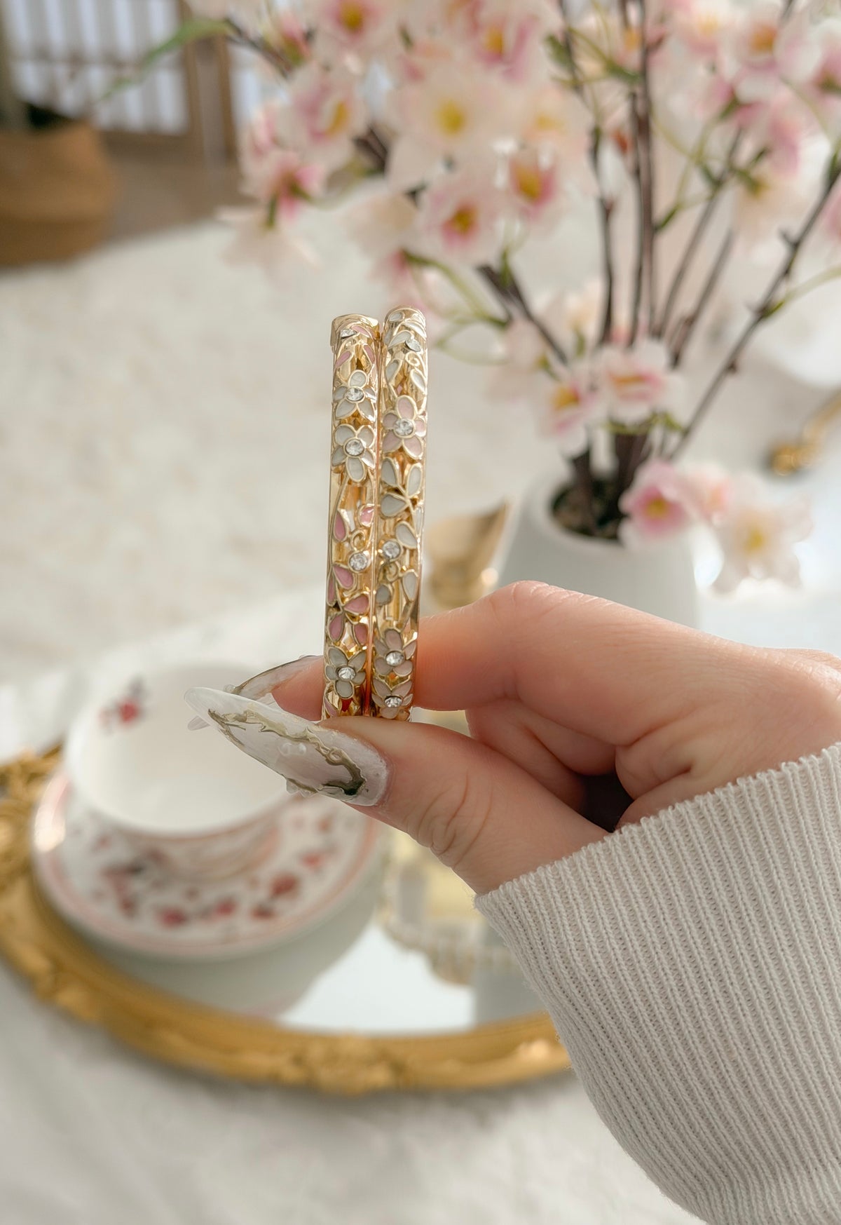 Delicate gold bangles