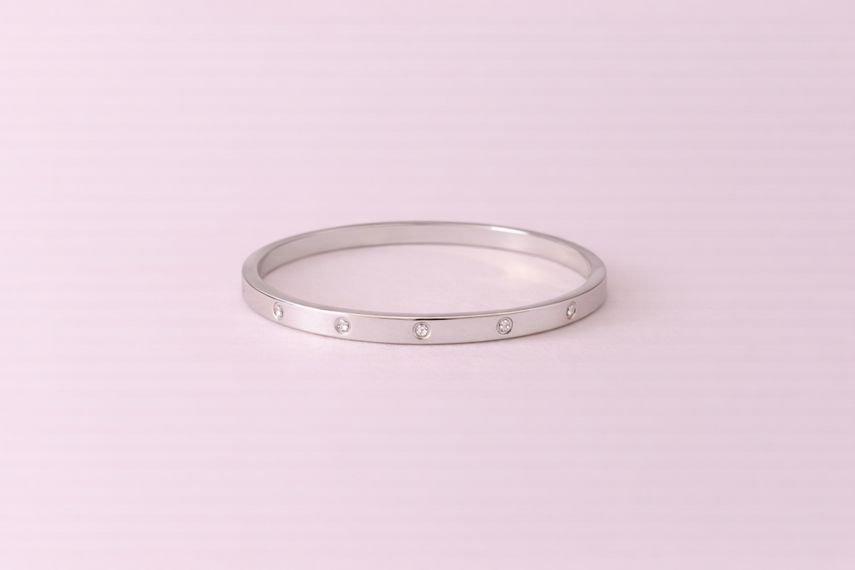Lumière Silver Bangle