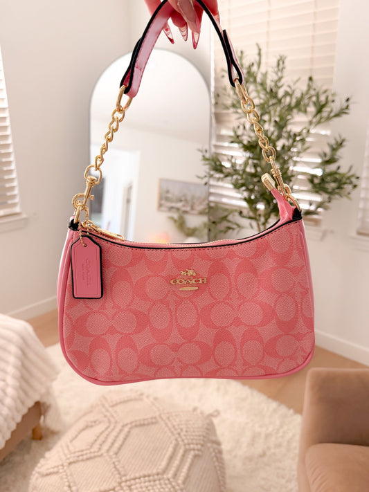 Coach Pink & Gold Bag
