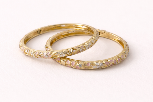 Delicate gold bangles