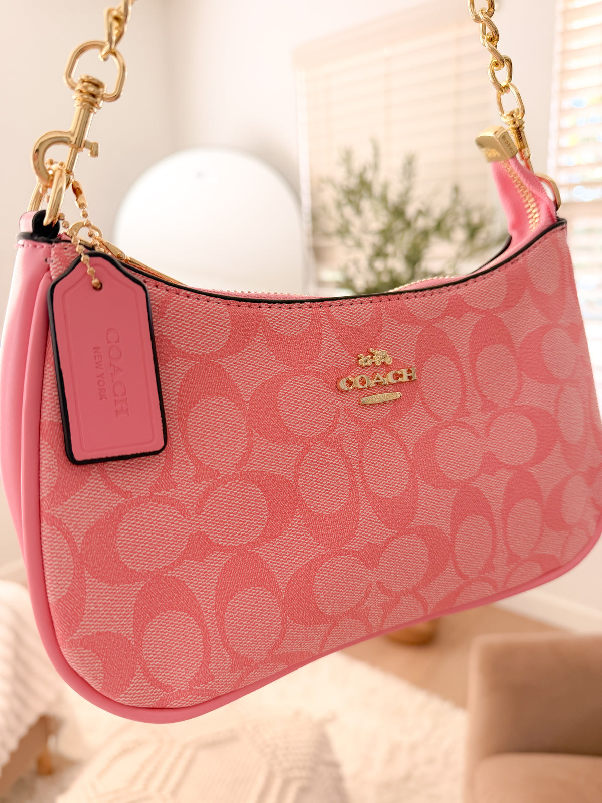 Coach Pink & Gold Bag
